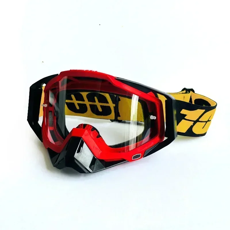 Motocrossglasögon motorcykelglasögon mask vindtät uv-skydd utomhus mtb klättring cykling sport skoter skidglasögon: Guld-