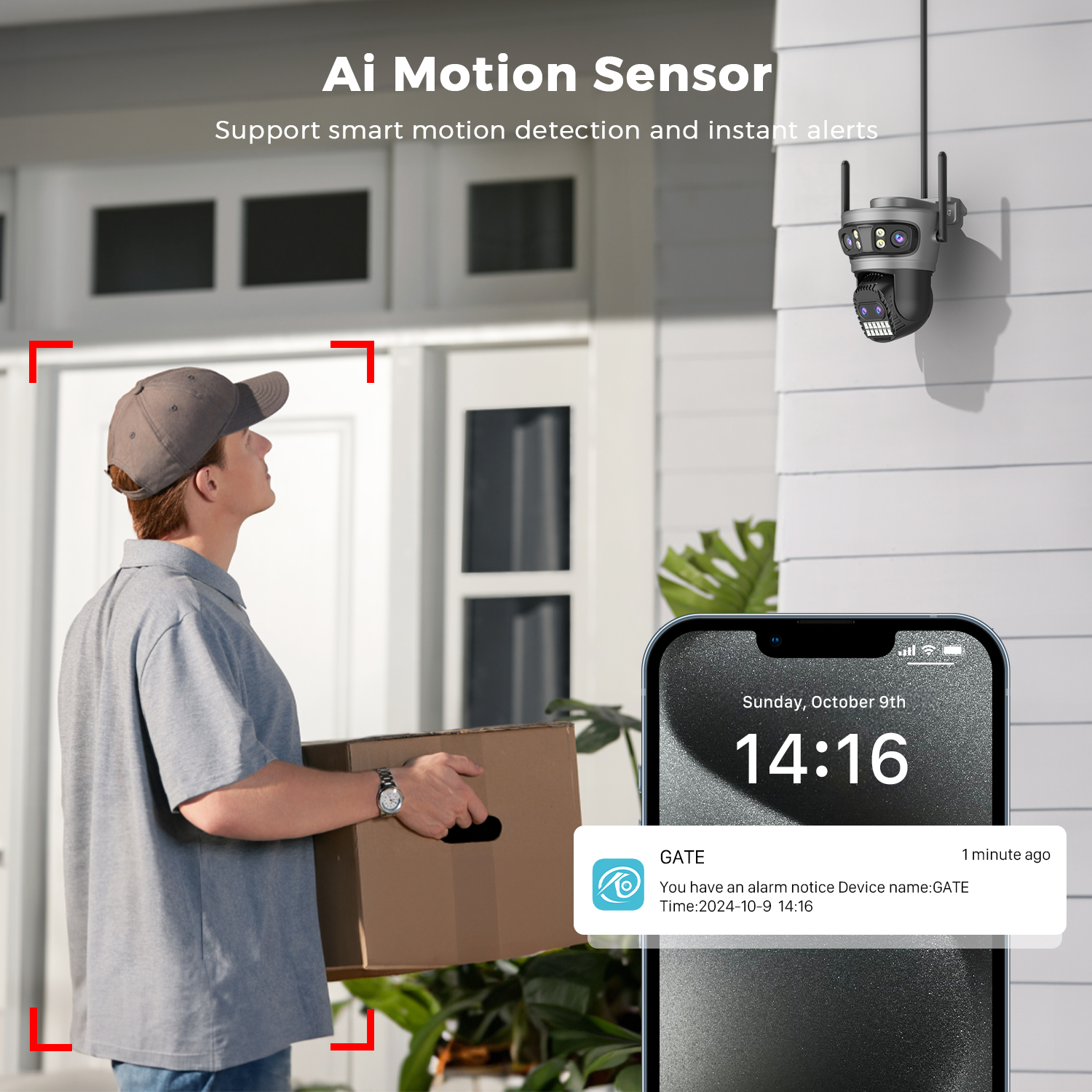 BESDER 20MP 8K HD WiFi caméra 10X Zoom quatre objectifs trois écrans suivi automatique Protection de sécurité 4K PTZ CCTV Surveillance vidéo