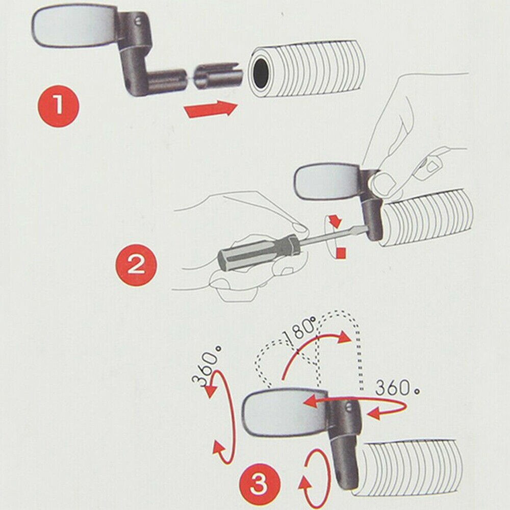 Bike Rearview Mirror Bicycle Accessories Cycling Road Mountain Bike Handlebar Wide Angle Rear Rotate View Mirrors 1pcs