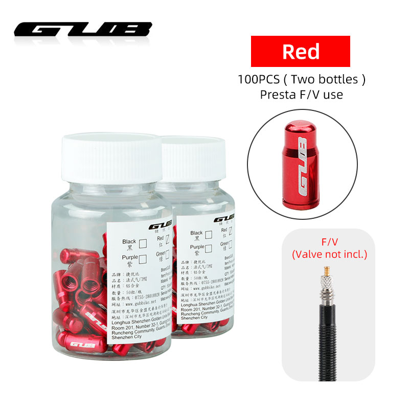 GUB 50 sztuk zawór rowerowy Cap opcjonalnie Schrader A/V Presta F/V stopu CNC anodowane osłona na sutek rustykalne darmo: Presta Rd 100PCS