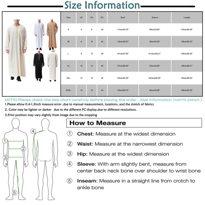 Mens Traditional Arab Thobe Middle Eastern Cultural Robe Round Neck Loose Fit Long Comfortable Islamic Clothing for Daily Wear