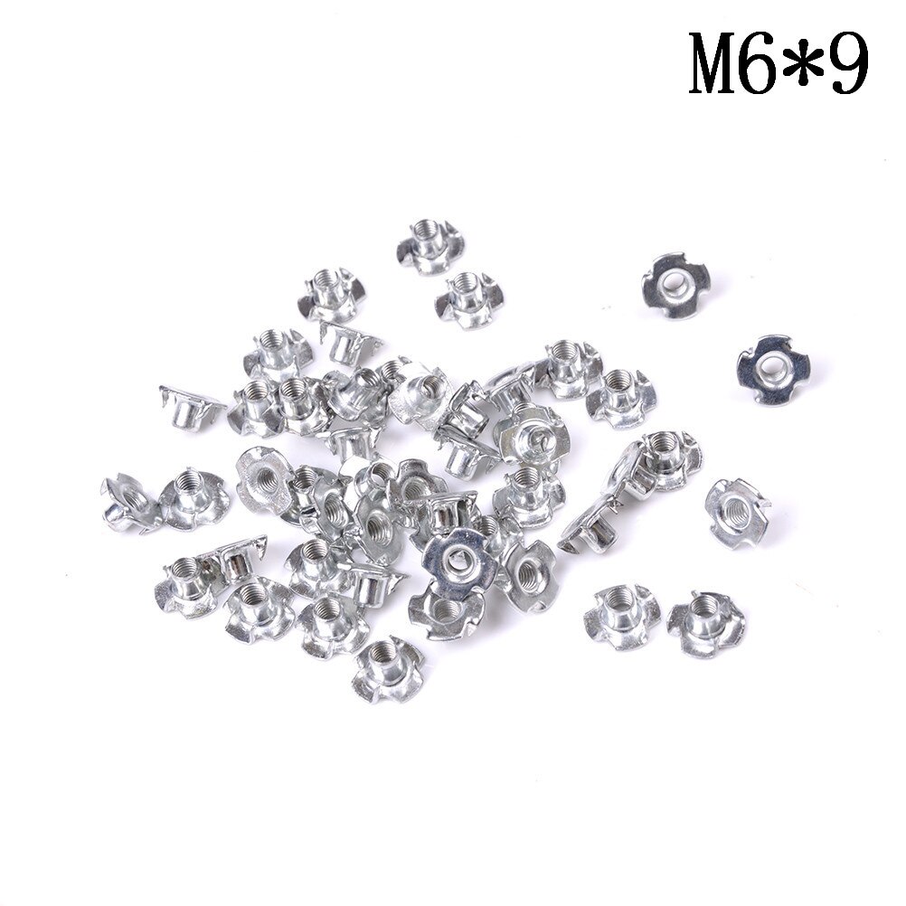 50Pcs/lot Sizes M3 M4 M5 M6 M8 Threaded Insert Nut Furniture Nuts For Wood Hex Socket Screw Flanged Barbed Zinc