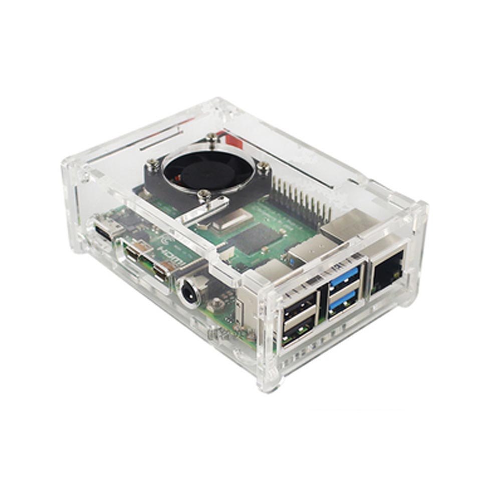Raspberry Pi 4 Model B Acryl Case Met Koelventilator + 32Gb Sd-kaart + 5V 3A Power + Heatsink + Hdmi Voor Raspberry Pi 4B: WHITE