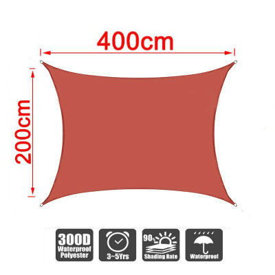 300D Wasserdichte Große Sonnensegel Platz Rechteck Garten Terrasse Baldachin Schwimmen Sonne Schatten draussen Camping Hof Segel Markisen: IronRed 2x4m