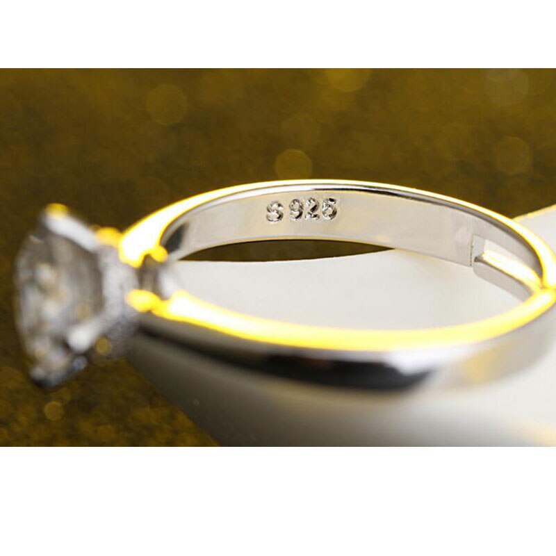 Anenjery moda quente clássico anel de casamento cor prata 6mm aaa cz zircão anéis para feminino anillos redimensionável S-R178