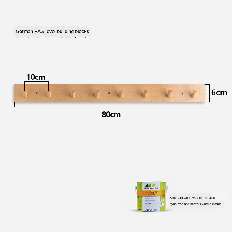 Perchero de madera de estilo nórdico para colgar en la pared, colgador de puerta, perchero decorativo para almacenamiento de llaves, muebles de madera de haya: A-8