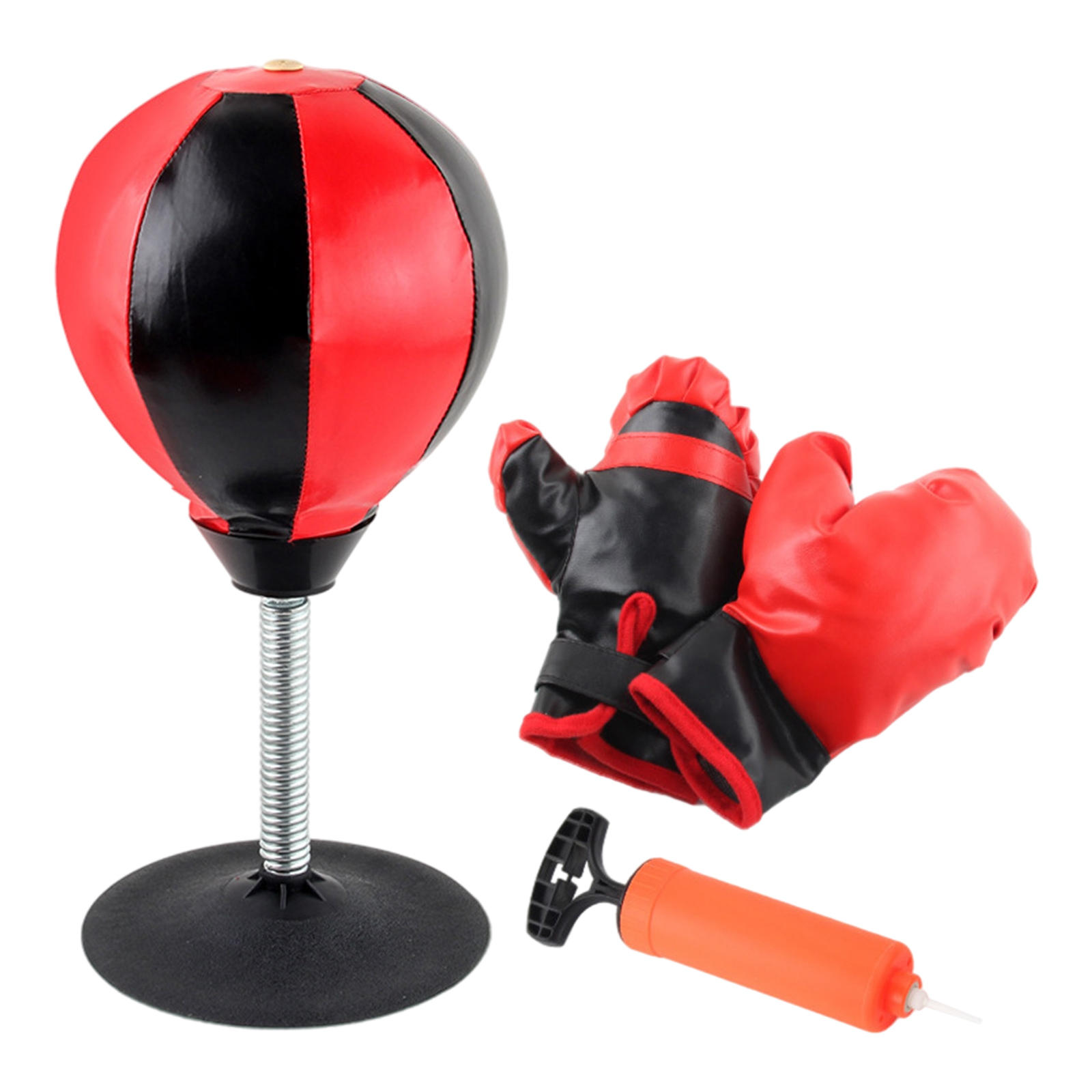 PU Leather Desktop Punching Bag Punching Bag Fitness Punching Bag Bodybuilding Punching Bag with Ball Toy Table Stand Bag: with Gloves