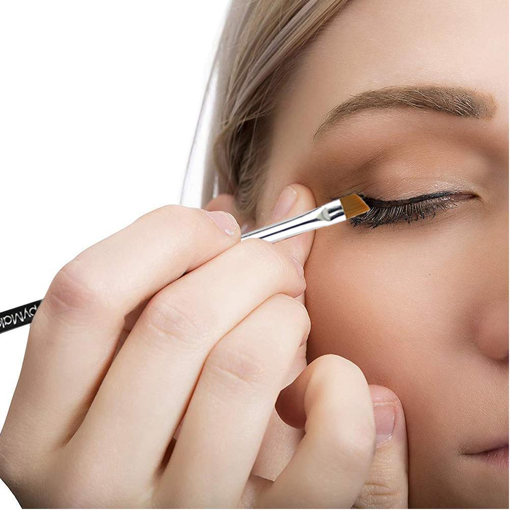 5/1 st avfasade ögonbrynsborste svart vinklad borste ögonbryn makeup borste akryl strass ögonborste