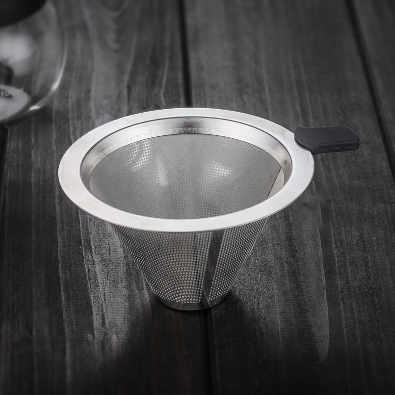 Cafetera Reutilizable de Vidrio y Acero Inoxidable, Máquina de Café Manual de Goteo con Filtro Duradero, Tamaño 200/400ml