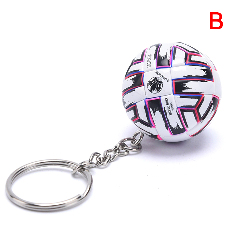 1Pc Pu Voetbal Lederen Sleutelhanger 3d Sport Voetbal Sleutelhangers Souvenirs Voor Mannen Voetbal Fans Sleutelhanger Boyfriend: Blauw