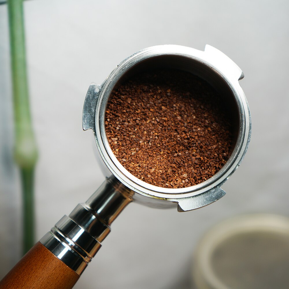 Portafiltro de café sin fondo, 51mm, Breville, Delonghi, Krups, embudo de café Espresso, mango de madera, soporte de filtro, juego de cesta