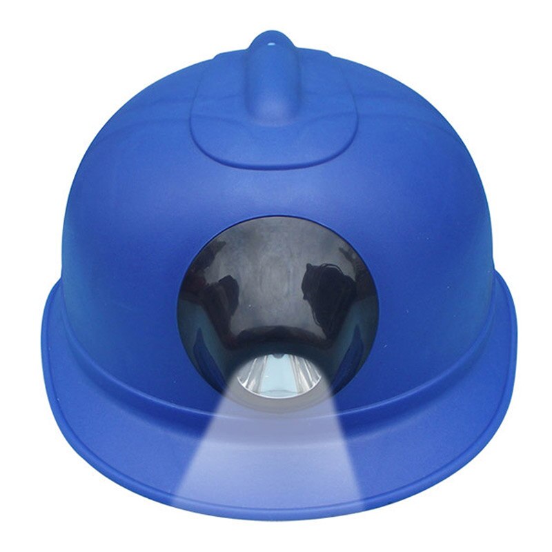 Sikkerhedshjelm med lampe minearbejdere arbejdshætte lampe opladning forlygter hård hat til byggearbejde beskyttende hjelme: Blå