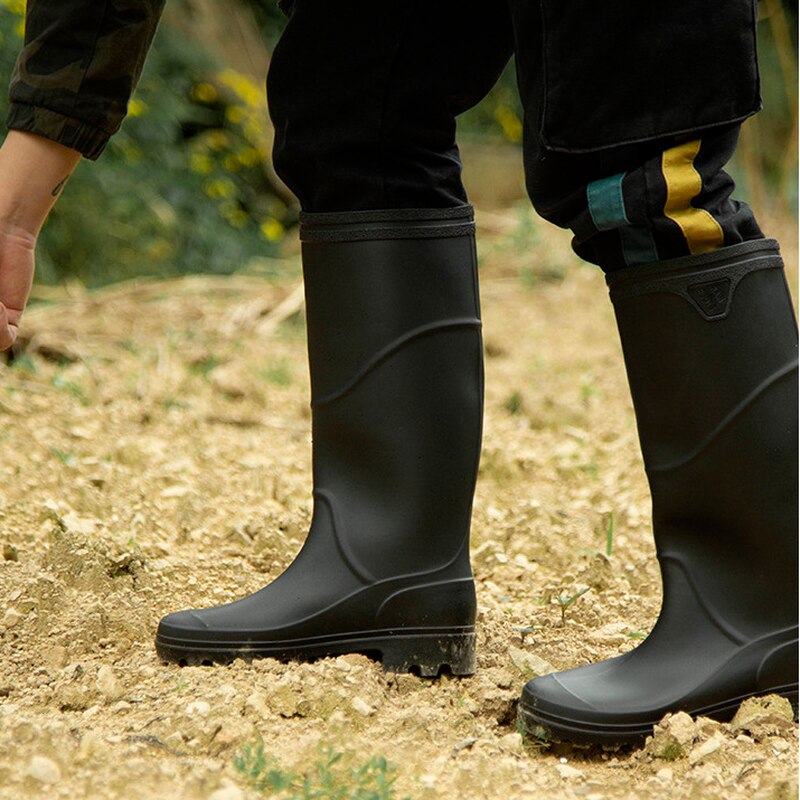 Water Shoes Men's Adult Mid-to-high Tube Labor Protection Rain Boots Non-slip Long Tube Men's Water Boots