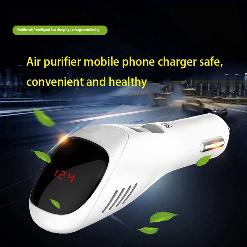 -auto luchtreiniger 12v 24v negatieve ionen luchtreiniger ionisator luchtverfrisser auto digitaal display dubbele usb autolader
