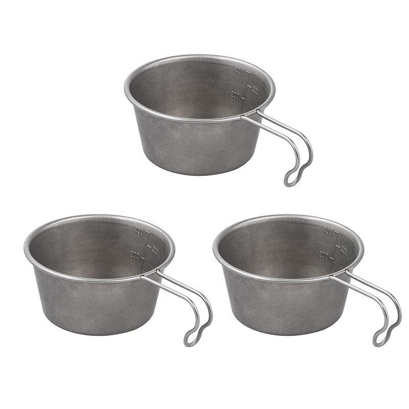 Thous ventos sierra copo com alça utensílios de mesa para acampamento ao ar livre utensílios de mesa 40/280/450ml viajar equipamentos campismo suprimentos: TW3009-P 3 Pcs
