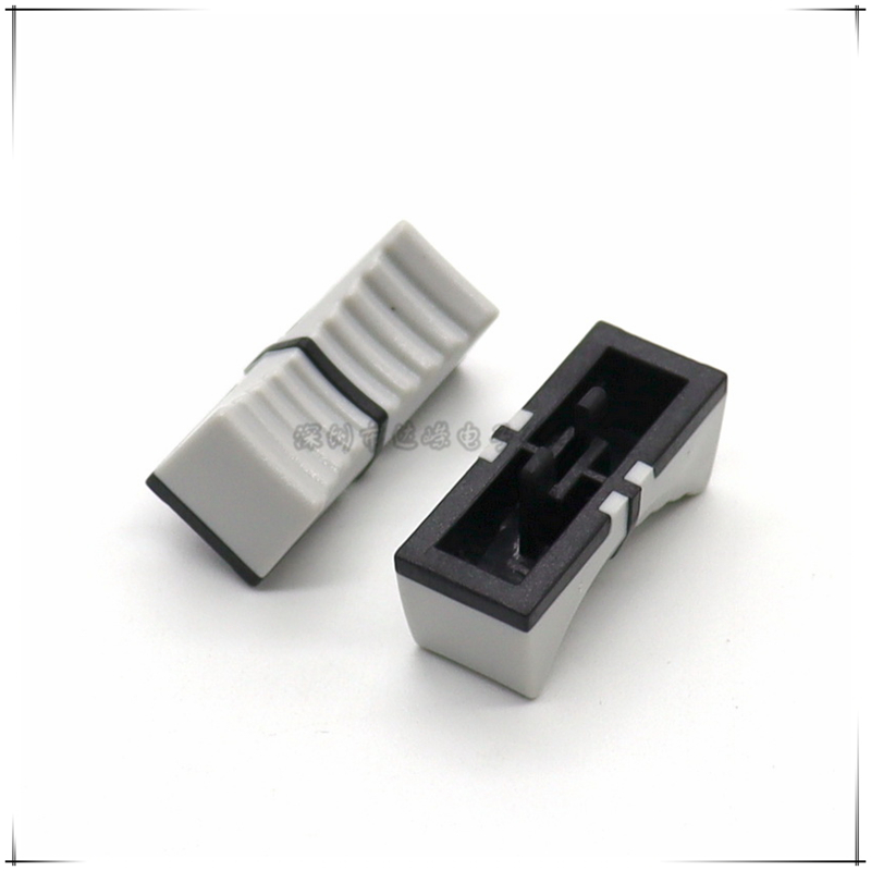 10PCS 24×10×9MM Square Hole 1×4MM Plastic Push Key Cap Straight Slide Potentiometer Knob Push Rod Cap Sound Card Mixer Push Key: GRAY
