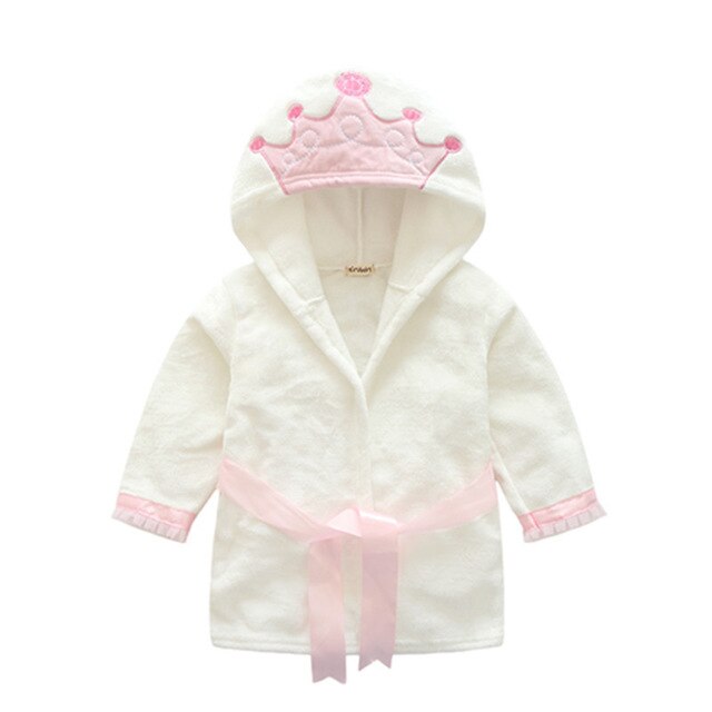 Baby hætte badekåbe sødt animalsk design flannel ultra blødt badehåndklæde til 2-6 år gammelt småbørn børn pyjamas nattøj badevikle: Lyserød / 2t