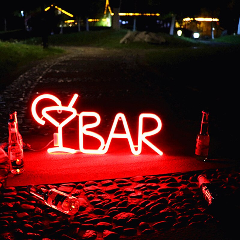 Led neon sytyttää baarikyltit valot bar neon valo ja merkkejä kirjaimet usb toimivat yövalot bar pub bistro osapuoli