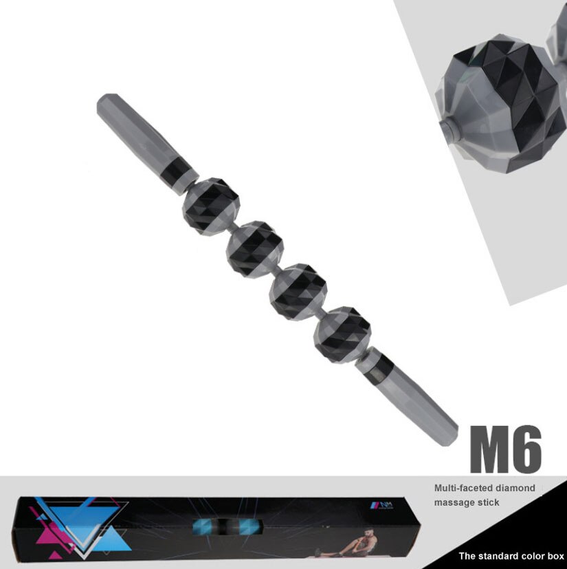 Muscle massage ball leg fascia muscle relaxation yoga stick mace massage skinny leg massage roller to relieve fatigue: Gray