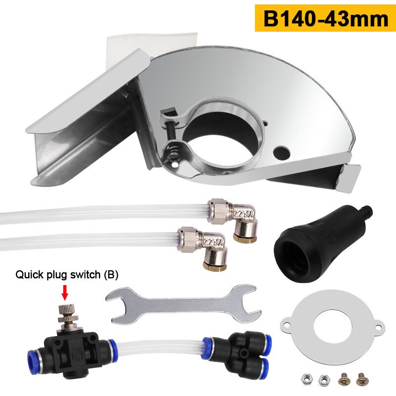 Stofvrij Haakse Slijper Schild Set Met Verstelbare Water Klep Dubbele Verneveling Nozzles Water Toevoeging Stofkap: Type B