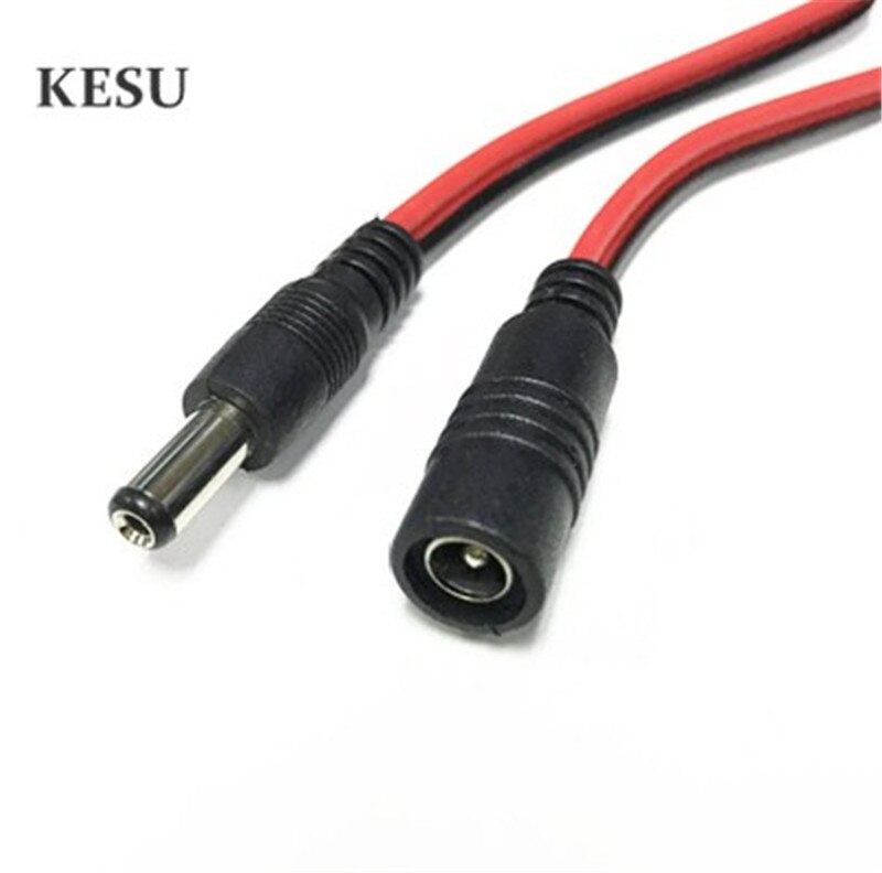 16 awg 12v dc5.5*2.1mm forlængerkabel  dc 5.5*2.1 han- til hunkabel 1.0 mm 2 ledning til overvågning / router / køretøj