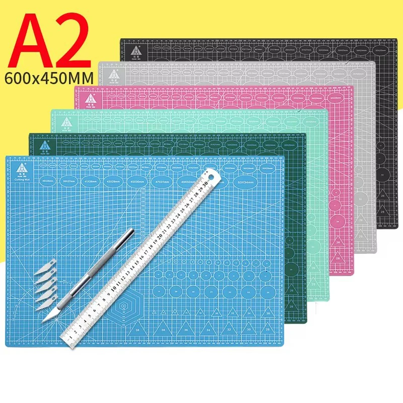 A2 placa de corte grade linha auto-cura placa de corte artesanato cartão multicolorido dupla face desktop almofada de corte manual 60*45cm