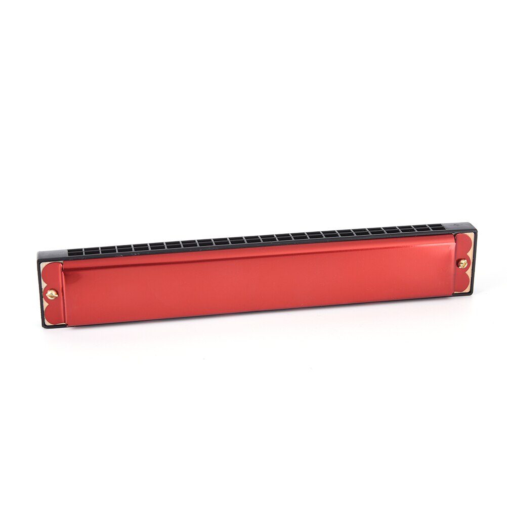 IRIN 24 Hole Key Of C Play Harmonica Tremolo Harmonica Mouth Organ Double Row Blues Jazz Rock Folk Musical Beginner Instrument: Red