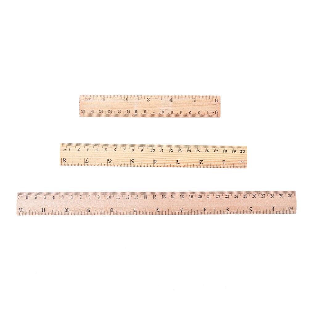 1 stücke 15cm 20cm 30cm Holz Lineal Lernen Büro Schreibwaren Lineal metrisch Regel Präzision Doppelseitige Sauerei werkzeug
