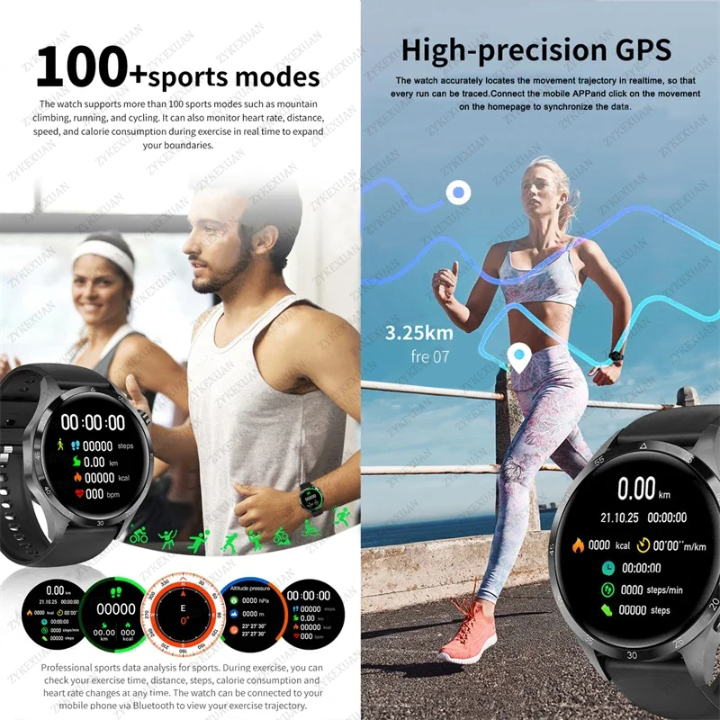 2025 novo para huawei relógio 5 pro relógio inteligente masculino tela amoled nfc gps bússola freqüência cardíaca à prova dwaterproof água bluetooth chamada smartwatch