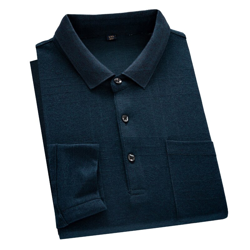 Koko 6xl 7xl 8xl syksyn klassiset miesten poolot taskuilla pitkähihainen bisnespoolopaita miesten huippumerkki polo homme
