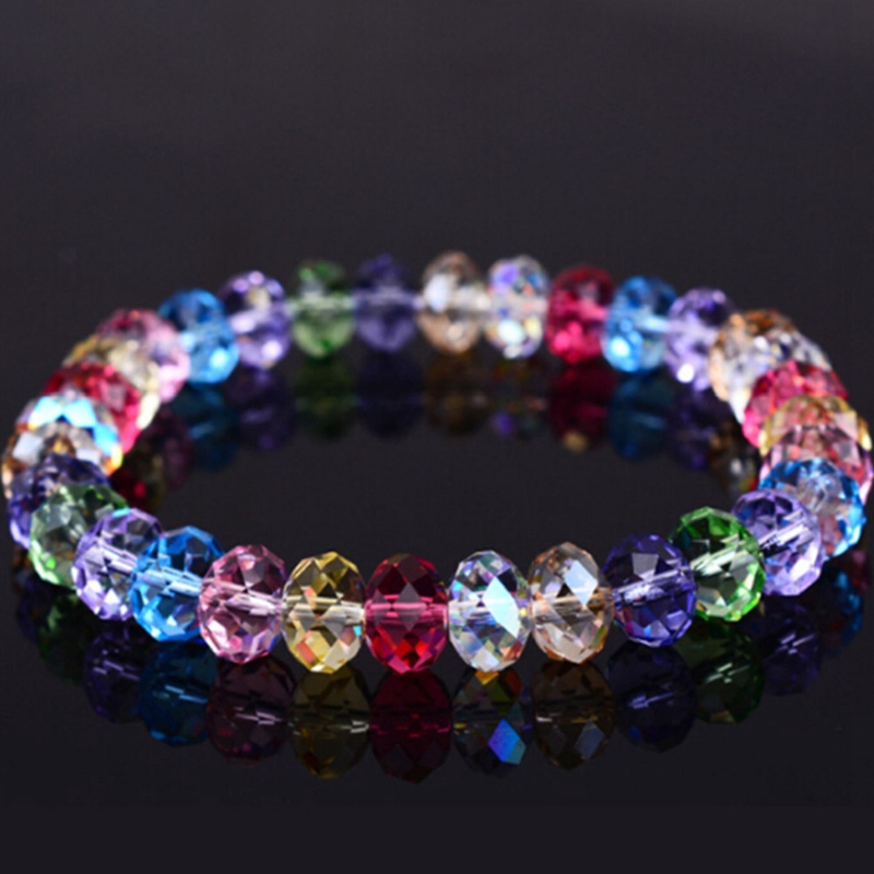 Nueva colorida pulsera con cuentas de cristal para mujeres dulce temperamento pulseras hechas a mano y brazaletes encantos joyería