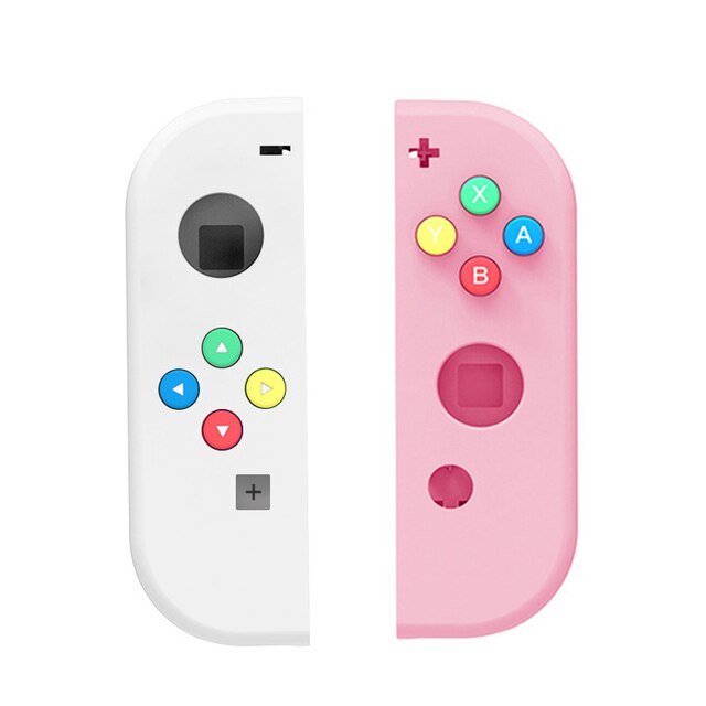 For Nintendo Switch NS Joy Con Replacement Housing Shell Cover Nintend Switch NX JoyCons Controller Joystick Housing Shell Case: L-White R-Pink