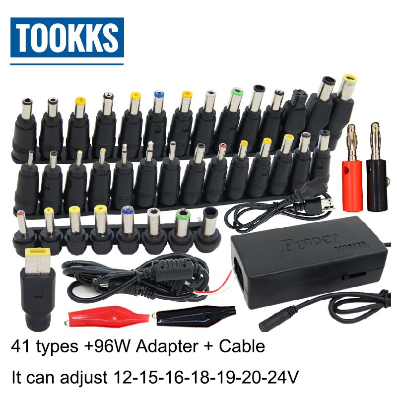 48 pcs Universal Power Adapter Charger AC DC Jack Power Supply Connector Plug for IBM Dell Lenovo Acer HP Toshiba Notebook Cable: 16.13