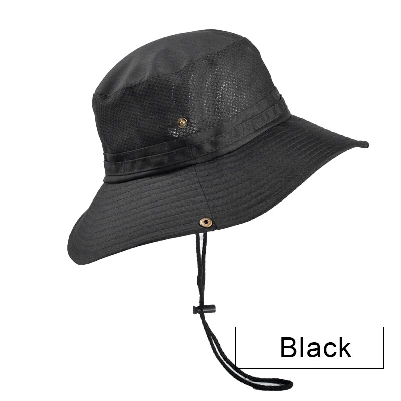 K31 Mannen Hoed Panama Emmer Hoed Outdoor Zon Hoeden Voor Mannen Mode Zomer Hoed Zonneklep Visser hoed Anti-Uv Zonnehoed: K31-Black