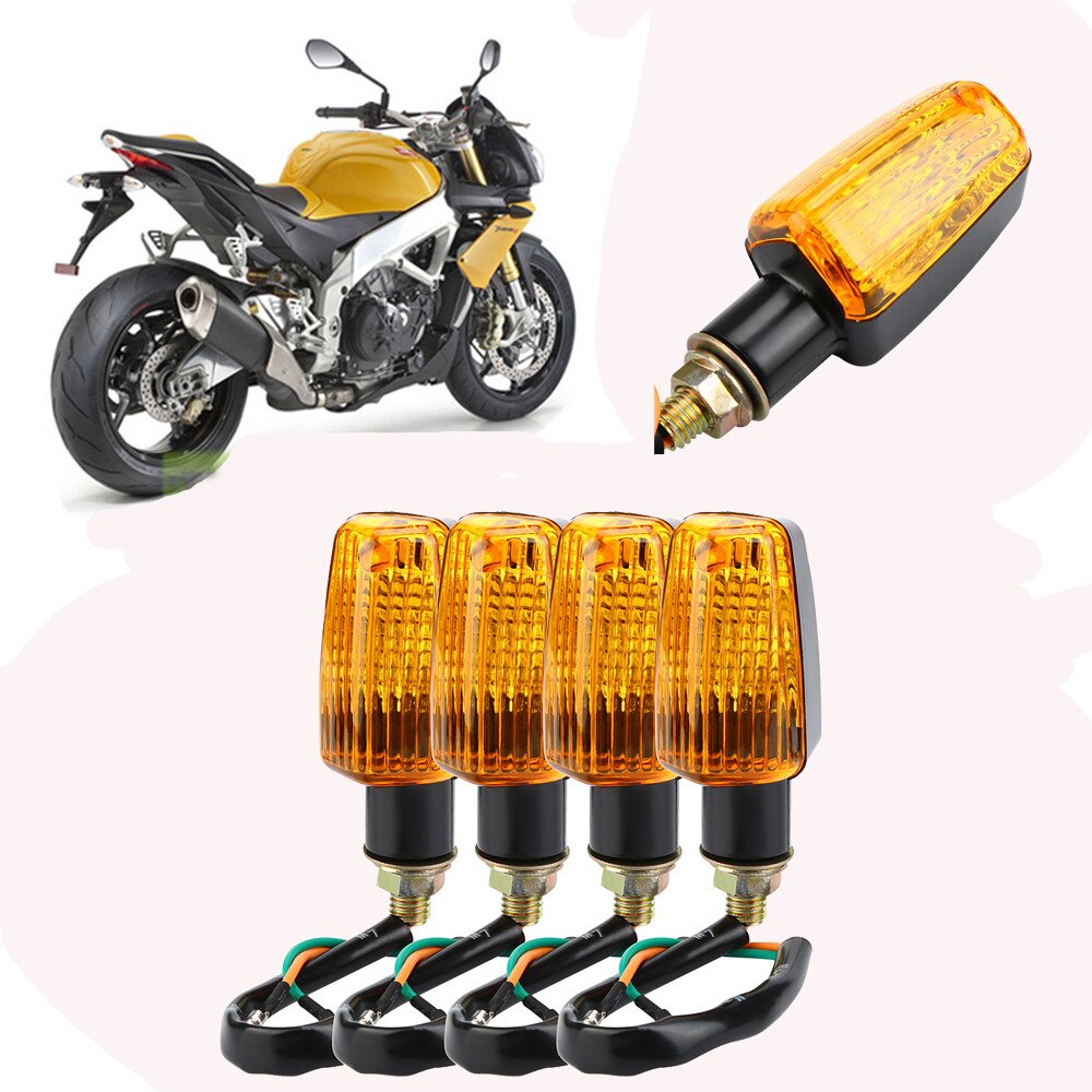 Tops 4 X Universal Motorcycle Halogen Turn Signal Indicators Turning Lights Yellow Light Motorbike Accessories: Default Title