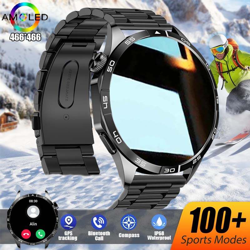 2024 novo para huawei xiaomi gt4 pro relógio inteligente masculino nfc gps rastreador amoled 466*466 tela hd freqüência cardíaca bluetooth chamada smartwatch