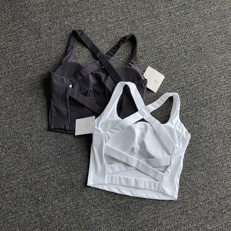 Sujetador deportivo con tiras cruzadas para mujer, Sujetador deportivo sin costuras de alto impacto, Top Sexy para Yoga y Fitness, ropa interior deportiva, sujetador de realce, Top deportivo para mujer