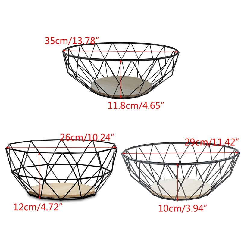 Fruit Basket Bowl Metal Wire Container Kitchen Vegetable Storage Holder 37MF