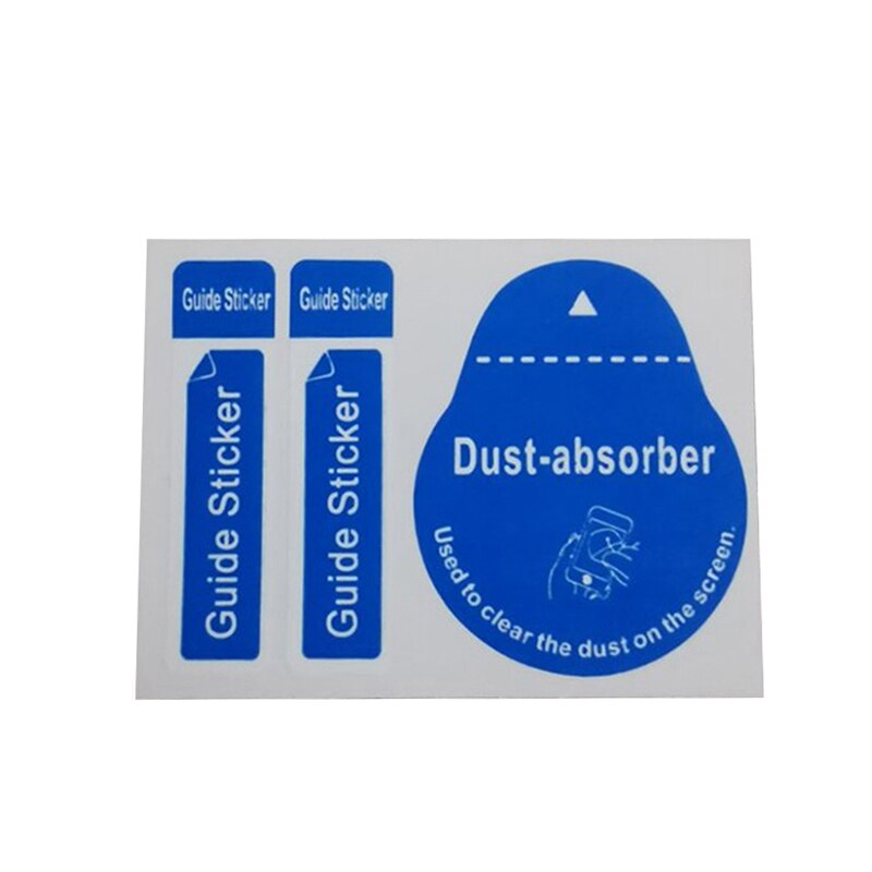 200Pcs Blauw Stofverwijdering Telefoon Scherm Schoonmaken Tool Alle Mobiele Telefoons 3 In 1 Dust-Absorber + Gids sticker Clear Stof Op Scherm