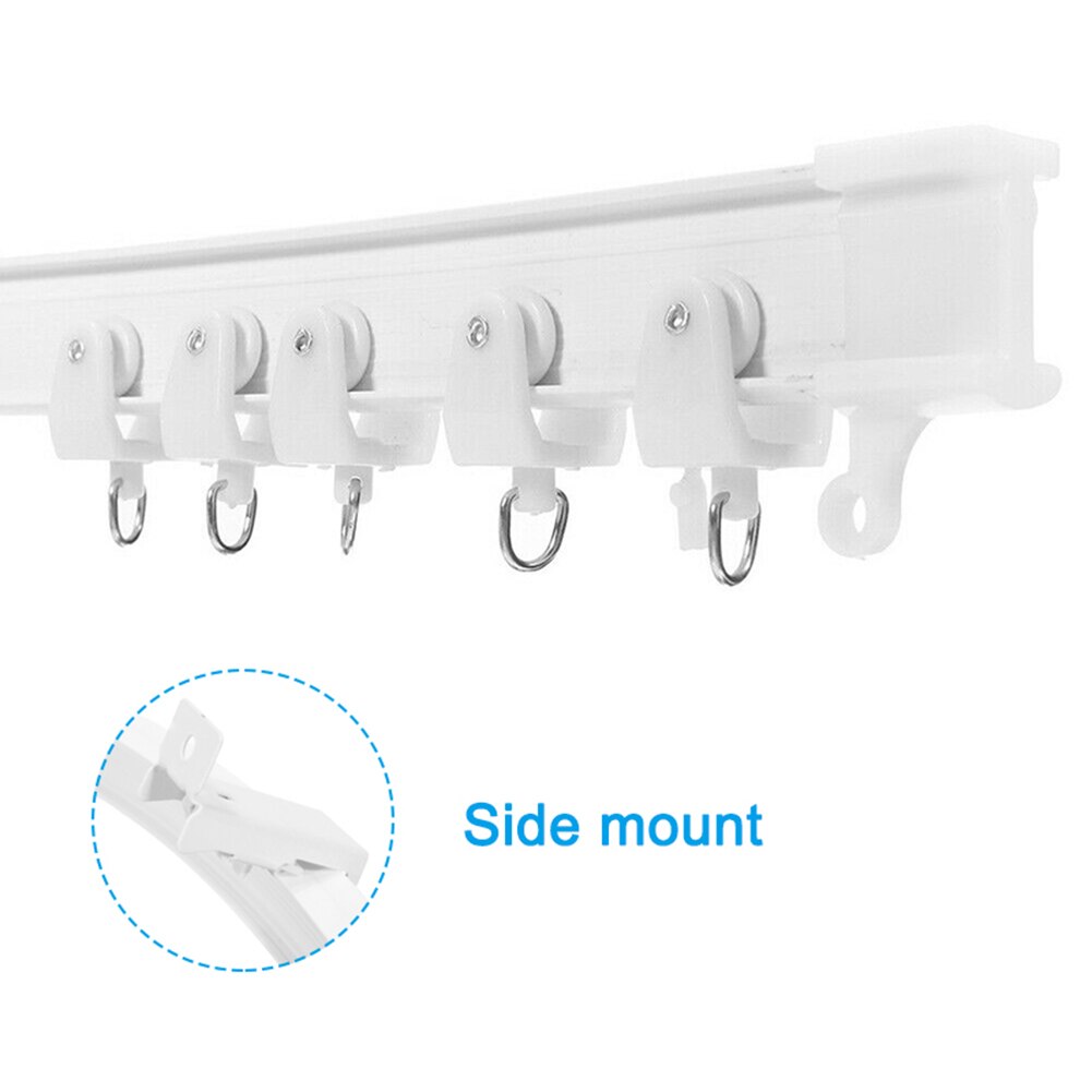 2/2.5/3/4/5/6M Flexibele Cuttable Mini Buigbare Mute Gordijn Track Rails Voor Verstelbare rechte Erker Gordijn Tracks Tool: 2.5M model Side Moun