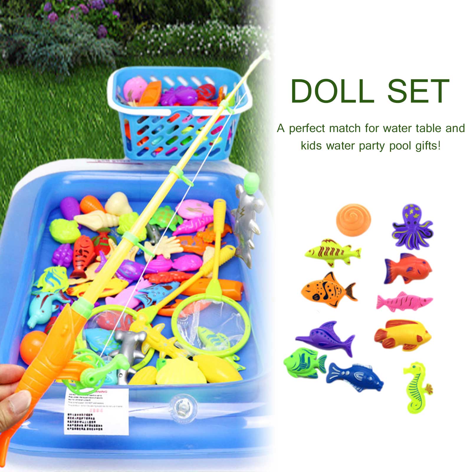 Magnetic Fishing Game Toys Baby Shower Games Fishing Bath Toy Bathtub Fishing Toys For Bath Bathroom Pool Water Toys