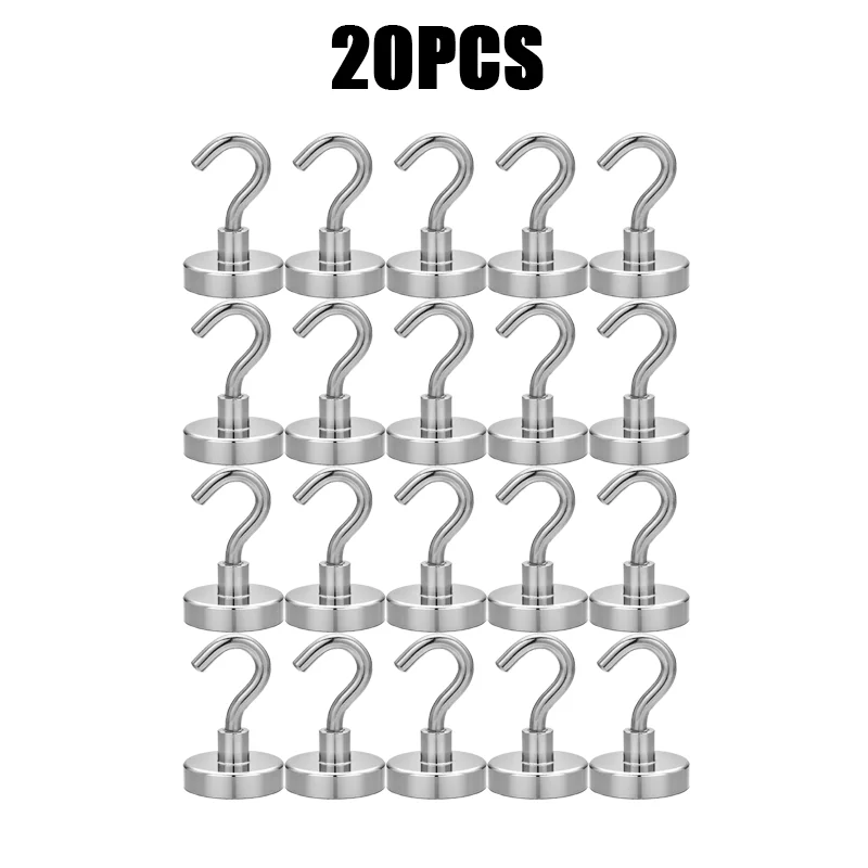 1-80PCS Strong Magnetic Hooks Multi-Purpose Storage Hooks Home Kitchen Bar Storage Hooks Key Storage Hooks Bathroom Hangers: M / Dark Khaki