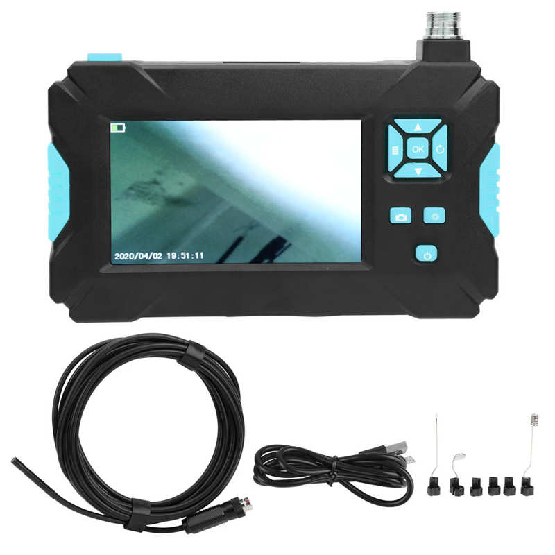 P30 5.5mm 4.3in Endoscope Camera Industrial Pipe Borescope with 1080P Screen 8 LEDs for Car Inspection