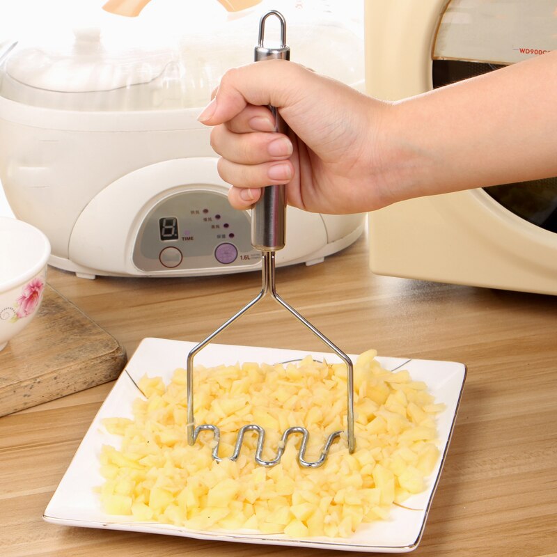 Utensilio de cocina de acero inoxidable, prensador de patatas, herramienta de prensa de ajos cocina, puré de patatas, ondulador, accesorios de cocina, 1 Uds.