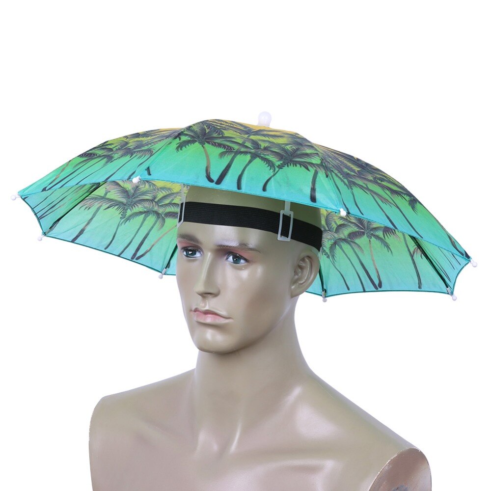 12 arten Angeln Regenschirm Hut Kappe Anti-Regen Headwear Freisprecheinrichtung Kopf Regenschirm Anti-Sonne Hut Erwachsene Liefert Cappello impermeabile