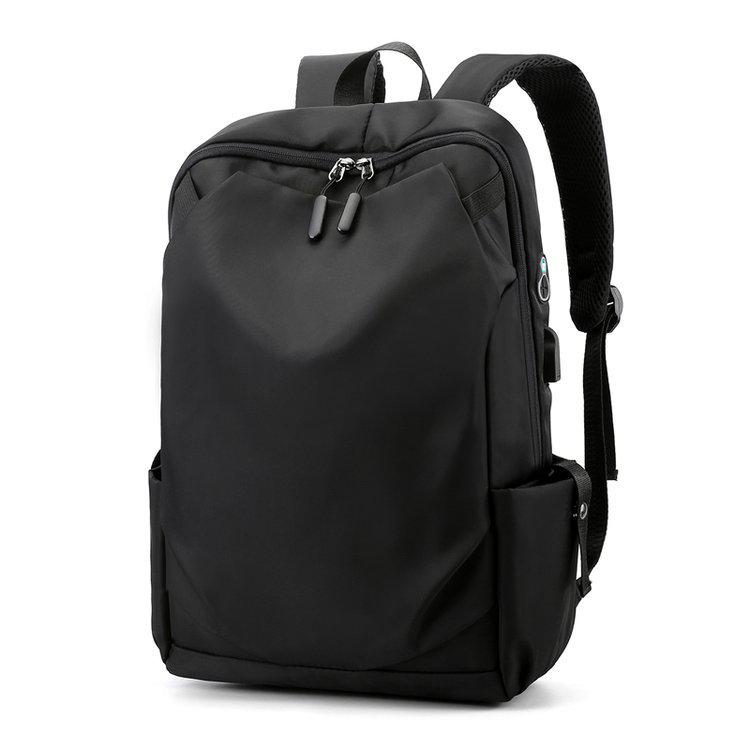 Waterproof Nylon Men Backpacks 14 Inch Laptop Backpack Casual Men Travel Bagpack Teenage Boy School Bookbag: Black