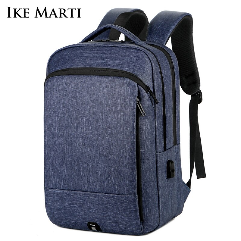 Ike Marti Business Mannen Rugzak 15.6/17 Inch Laptop Rugzakken Waterdicht Usb Opladen Anti Diefstal Reistas mannelijke Mochila