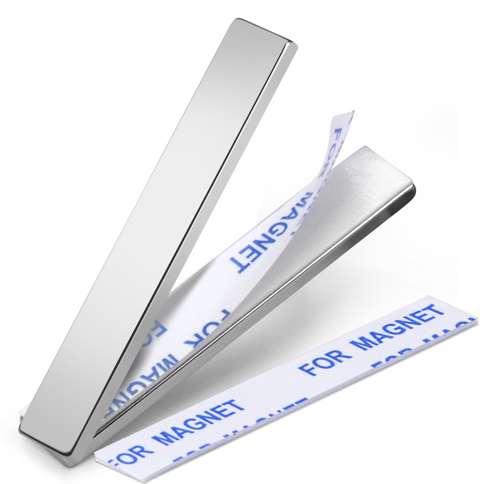 Waterproof Sturdy Neodymium Bar Magnets Powerful Rare Earth Magnets with Epoxy Coating and Double-Sided Adhesive for Shower Door: WHITE