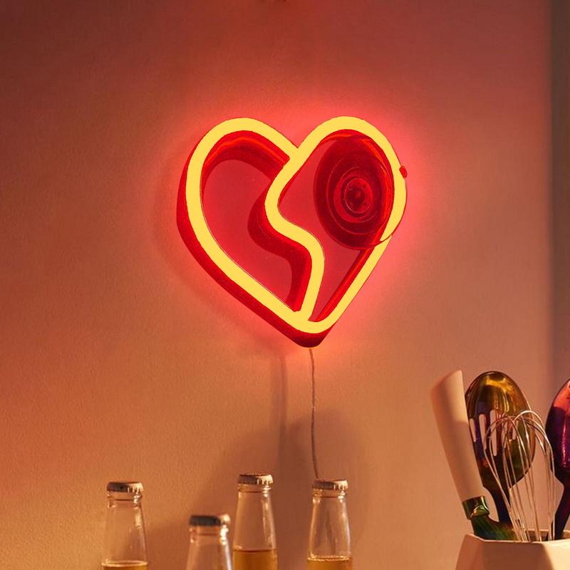 Luces decorativas para Interior de coche, luces LED, iluminación ambiental, forma de rotura del corazón, iluminación Interior para coche, luz de ambiente