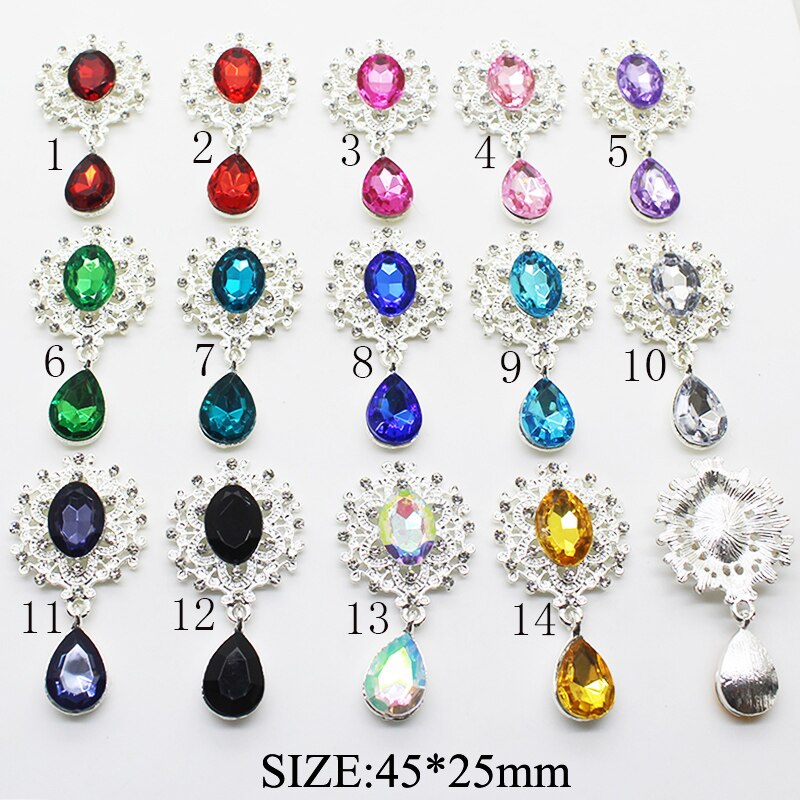 45*25mm Acrylic Rhinestone Brooch 10pcs/Set of Crystal Jewelry Gorgeous Wedding Decoration